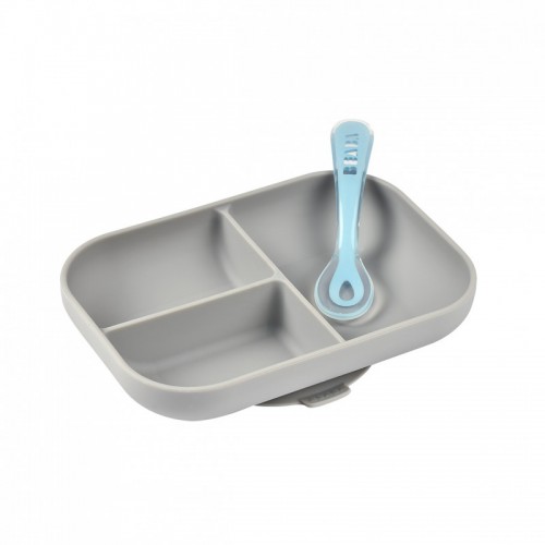 Набор посуды Beaba Set Repas Silicone Avec Ventouse (тарелка и ложка)