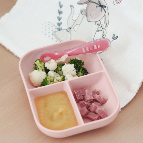 Набор посуды Beaba Set Repas Silicone Avec Ventouse (тарелка и ложка)