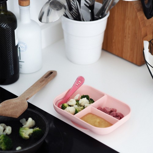 Набор посуды Beaba Set Repas Silicone Avec Ventouse (тарелка и ложка)